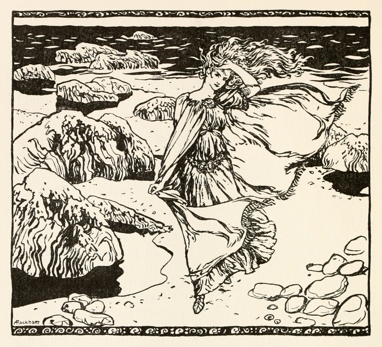 Becuma från Becuma of the White Skin i Irish Fairy Tales av Arthur Rackham