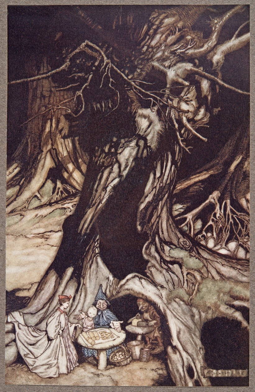 Smör kommer från rötterna av gamla träd, från Peter Pan i Kensington Gardens av J M Barrie (1860 - 1937), pub. 1906 av Arthur Rackham