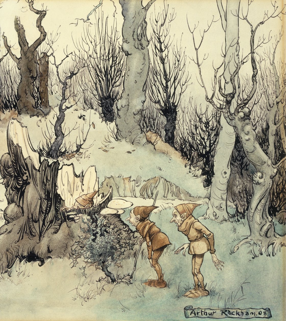 Tomtar i en skog, 1908 av Arthur Rackham