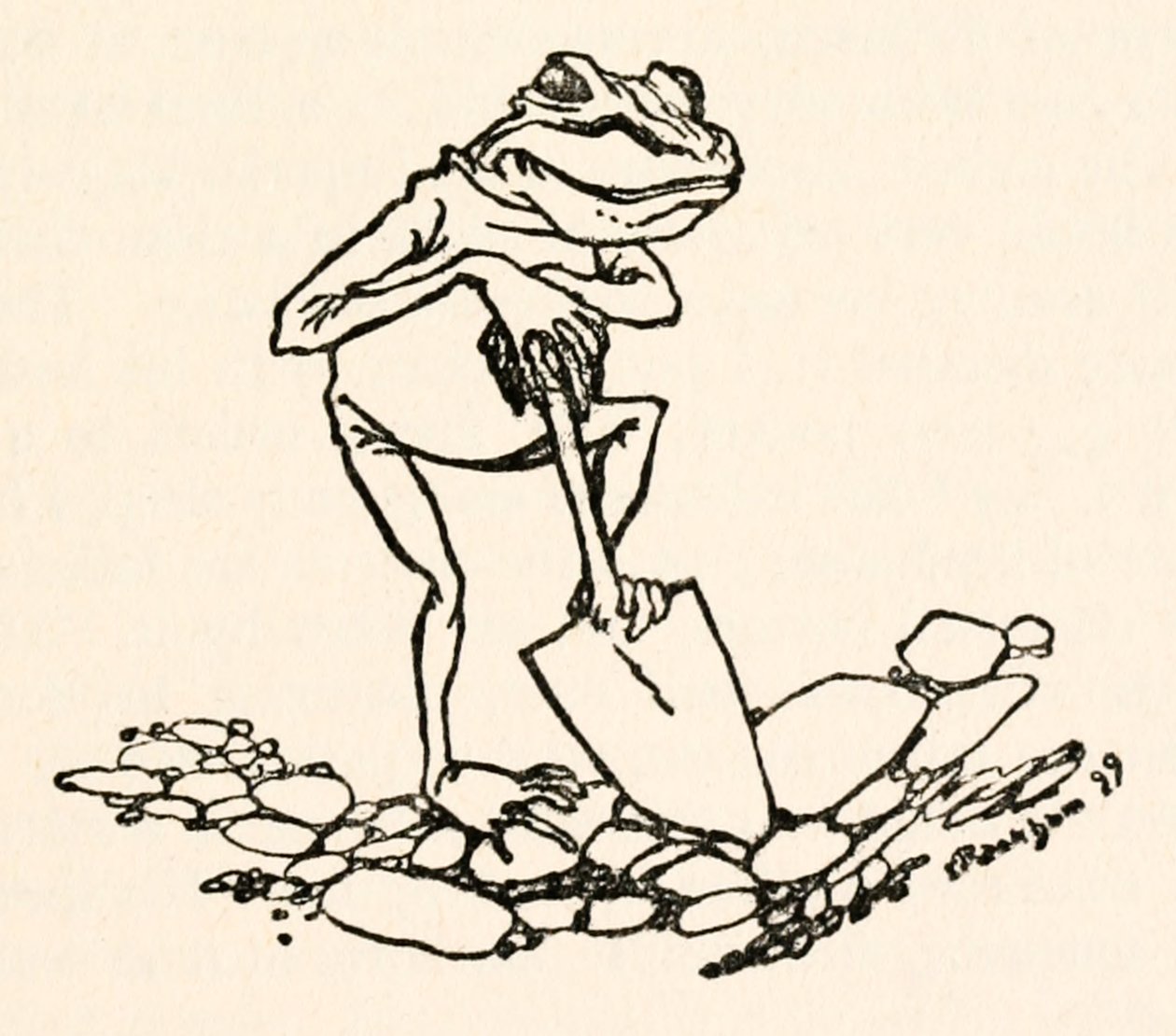 Groda med spade från Gullivers Travels av Jonathan Swift av Arthur Rackham