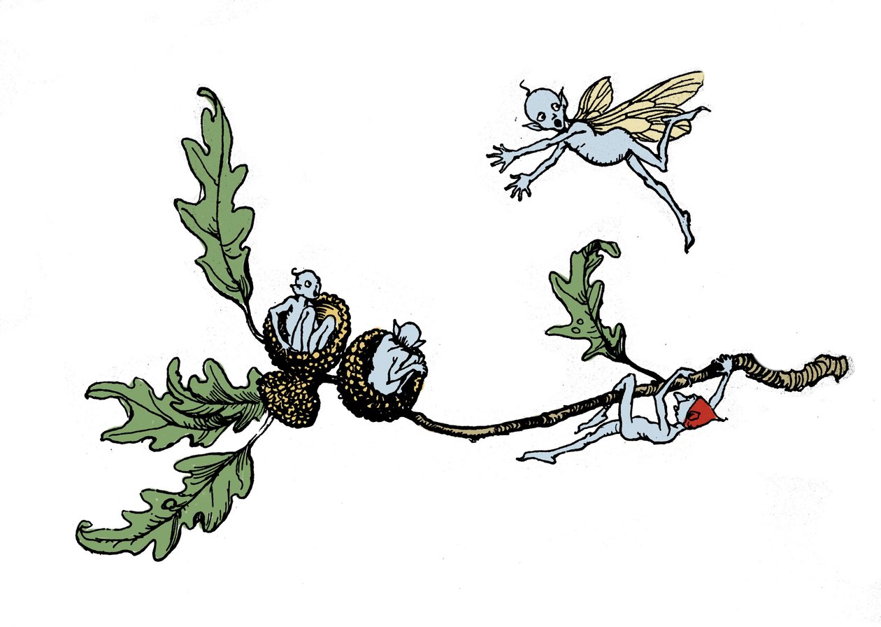 Illustration av Arthur RACKHAM (1867-1939) för The Dream of a Summer Night av William SHAKESPEARE av Arthur Rackham