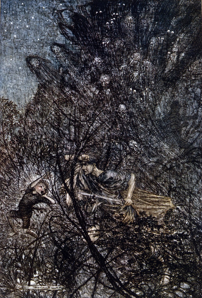 Illustration av Arthur RACKHAM (1867-1939) för The Dream of a Summer Night av William SHAKESPEARE av Arthur Rackham