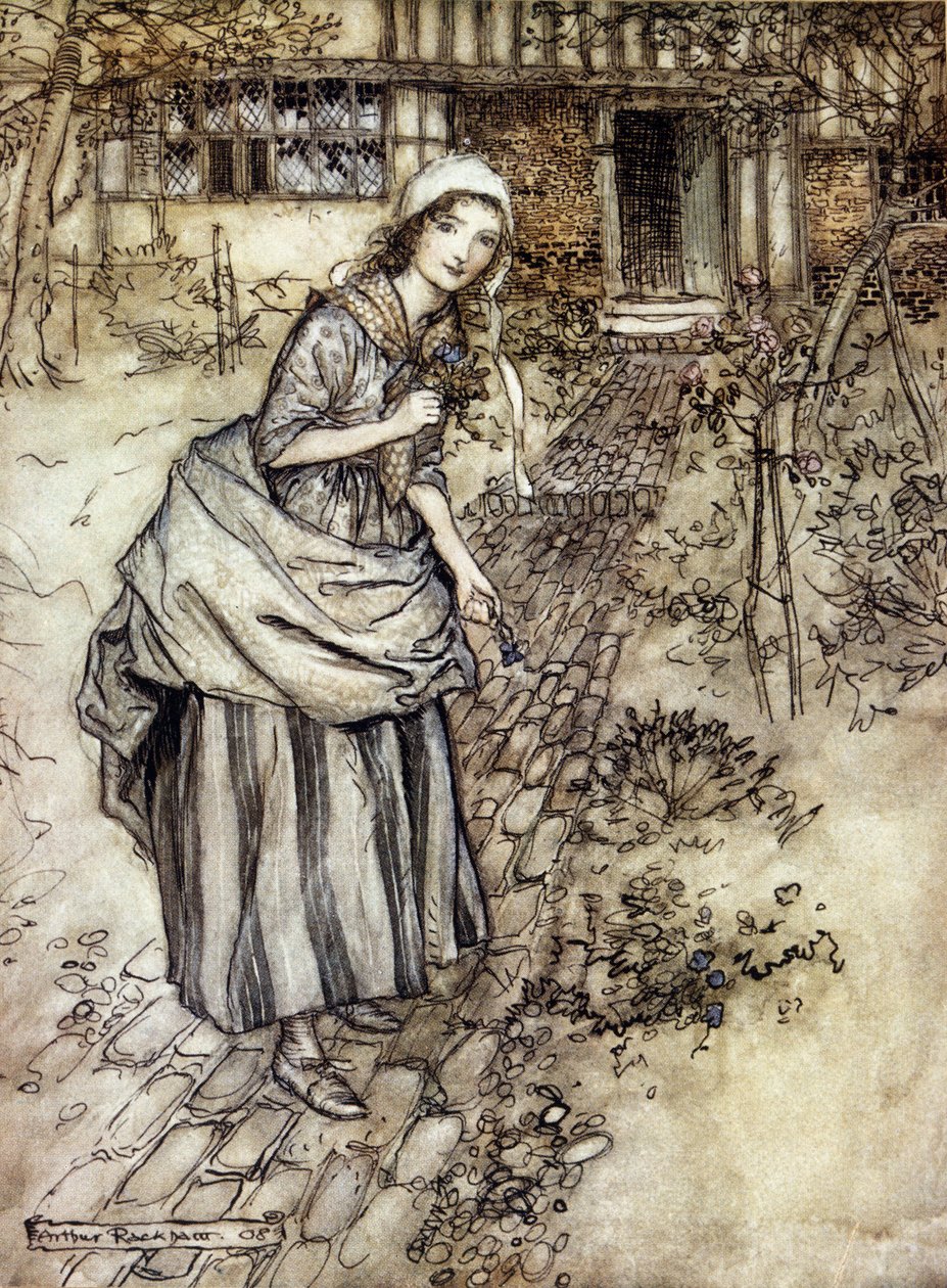 Illustration av Arthur RACKHAM (1867-1939) för The Dream of a Summer Night av William SHAKESPEARE av Arthur Rackham