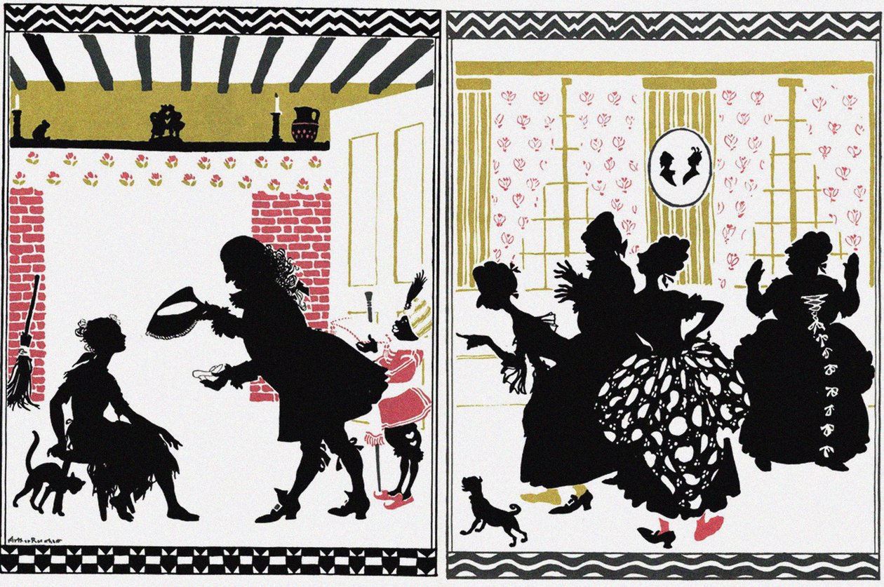Illustration för Saga Askungen av Arthur Rackham