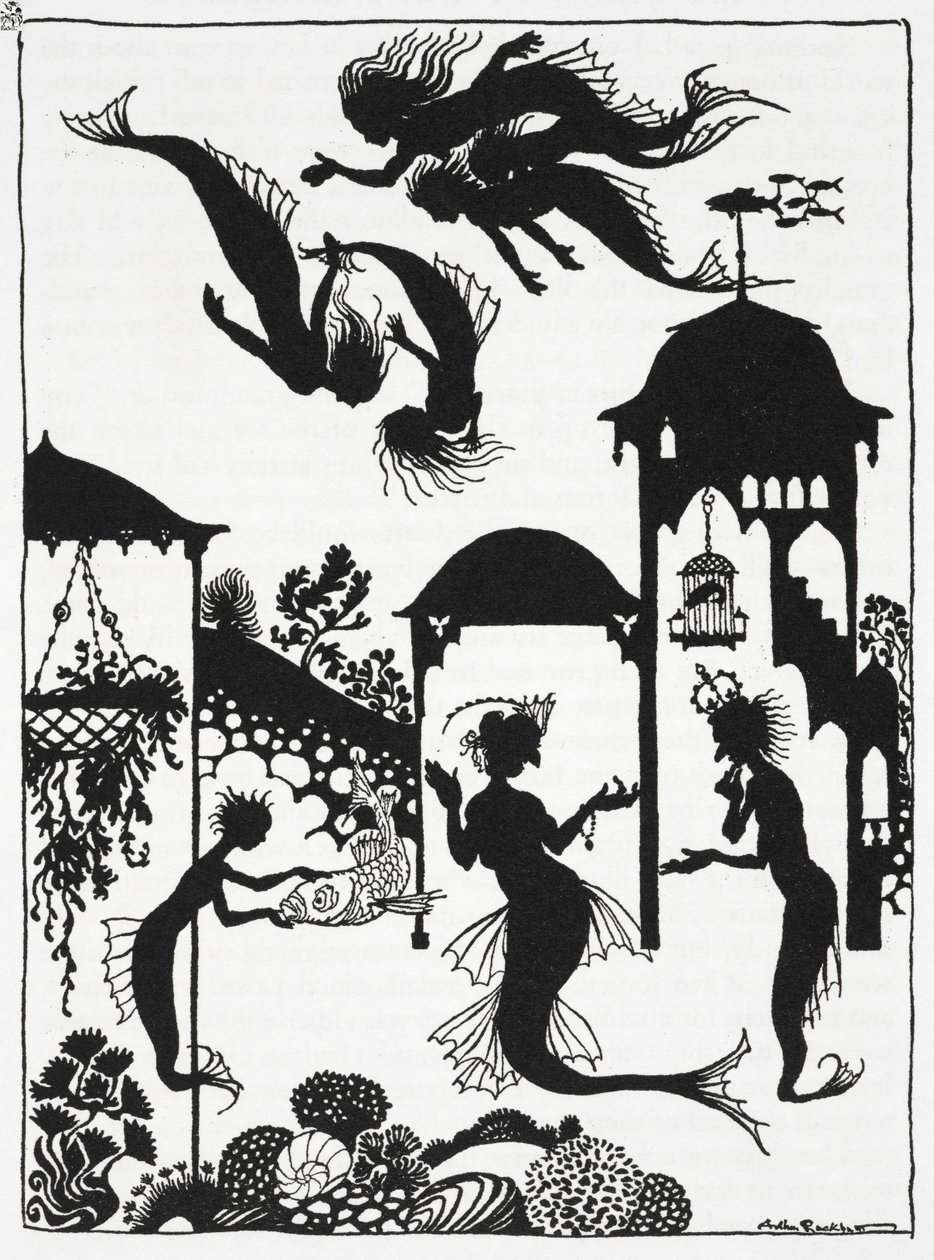 Illustration till "Den lilla sjöjungfrun", av Hans Christian Andersen (litho) av Arthur Rackham