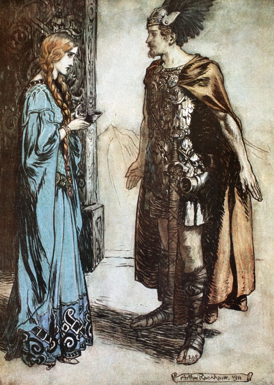 Illustration från Siegfried and the Twilight of the Gods, 1924. av Arthur Rackham