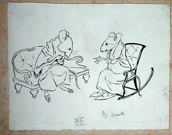 Illustration från "Soup from a Sausage Peg", Hans Andersons sagor, utgiven 1932 (penna och bläck på papper). av Arthur Rackham