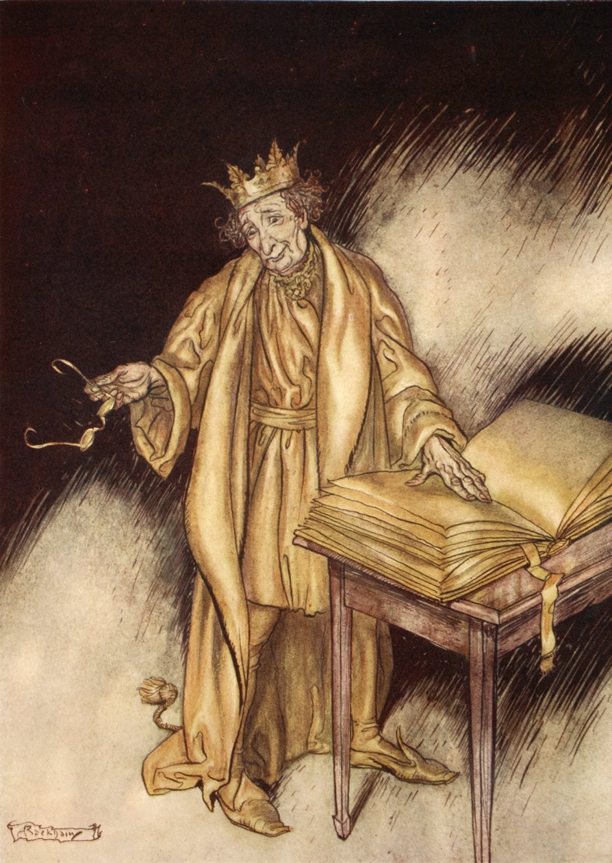 Det slog Midas som ganska obekvämt, illustration från "A Wonder Book for Girls and Boys" av Nathaniel Hawthorne, 1928 av Arthur Rackham
