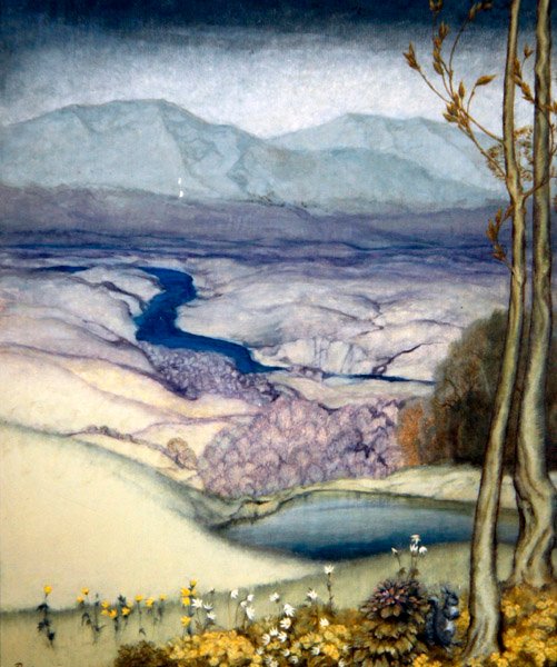 Landskap, ca 1920 (wc på papper) av Arthur Rackham