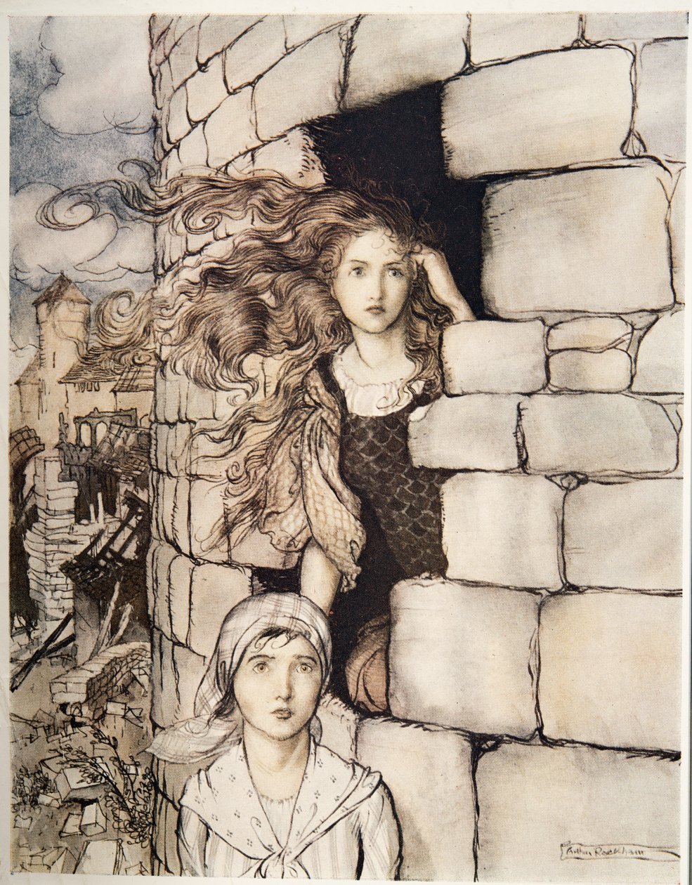Maid Maleen, från Little Brother & Little Sister and Other Tales by the Brothers Grimm, pub.1917 av Arthur Rackham