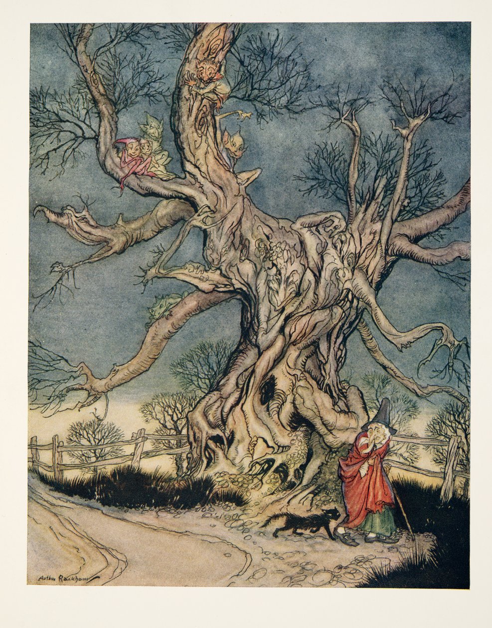 Major Andres Tree, från The Legend of Sleepy Hollow av Washington Irving (1783 - 1859), pub. 1928 av Arthur Rackham