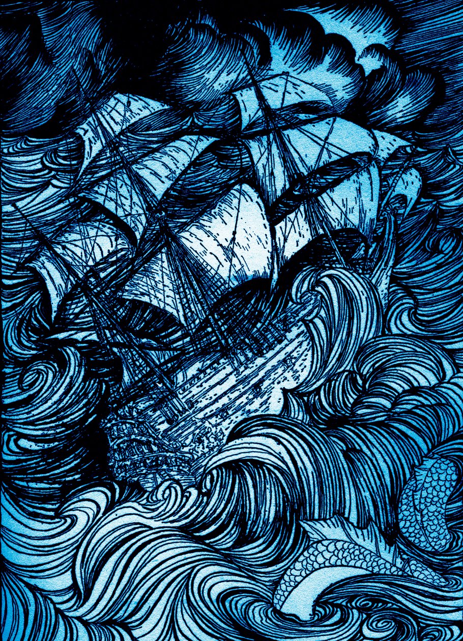 "Manuskript hittat i en flaska" av Edgar Allan Poe av Arthur Rackham