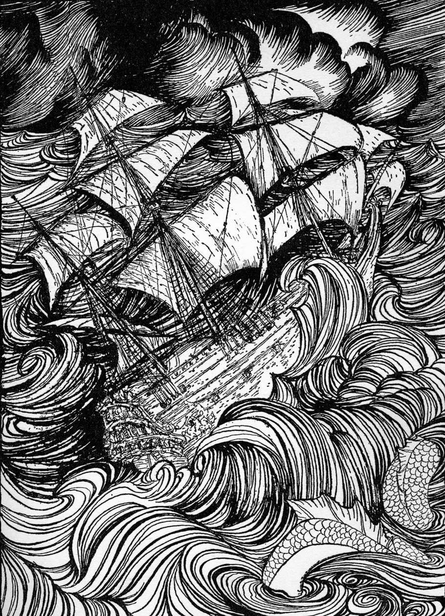 "Manuskript hittat i en flaska" av Edgar Allan Poe av Arthur Rackham
