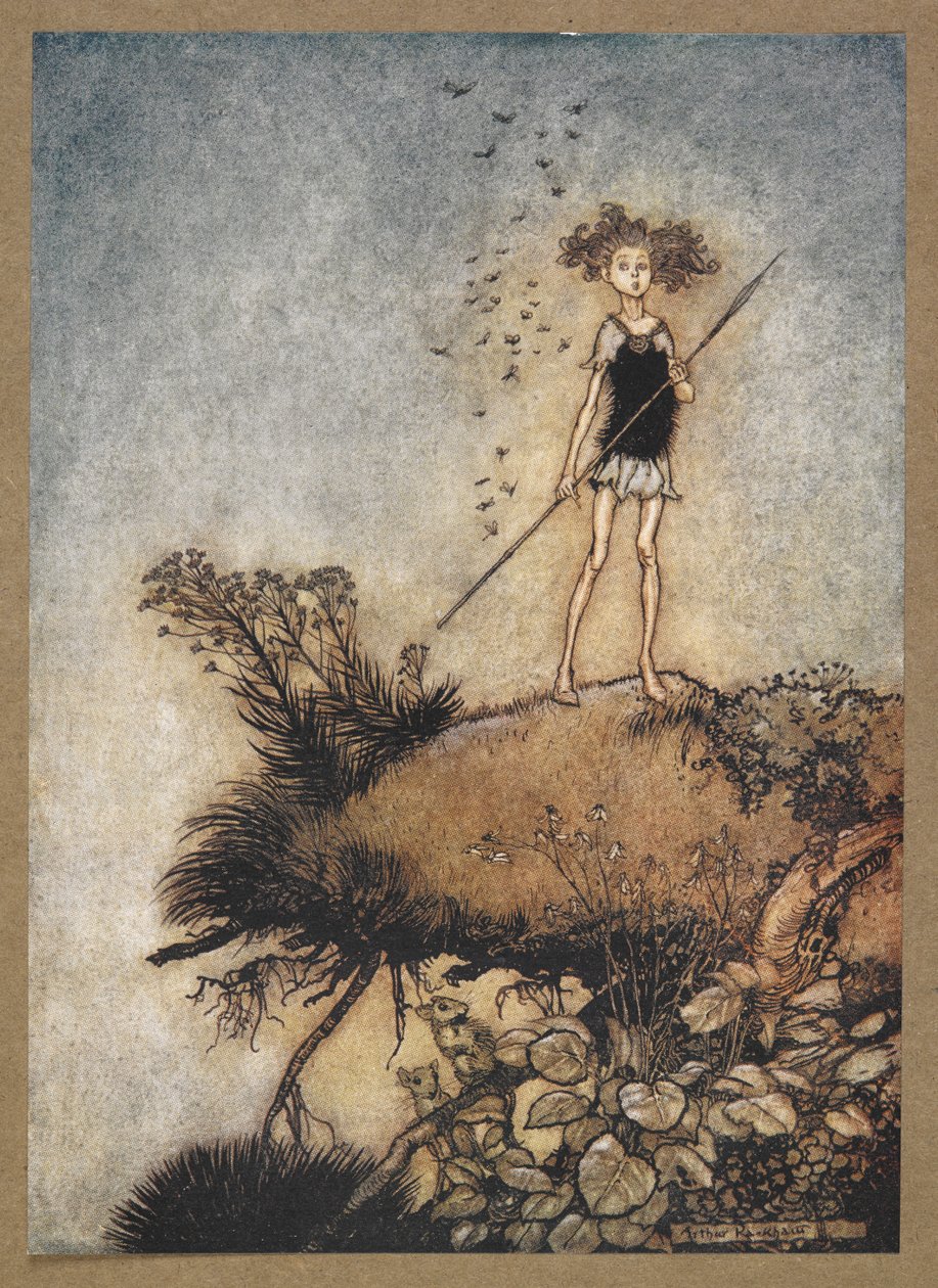 En distanserad vaktpost”. Oberon. En scen ur "En midsommarnattsdröm". av Arthur Rackham