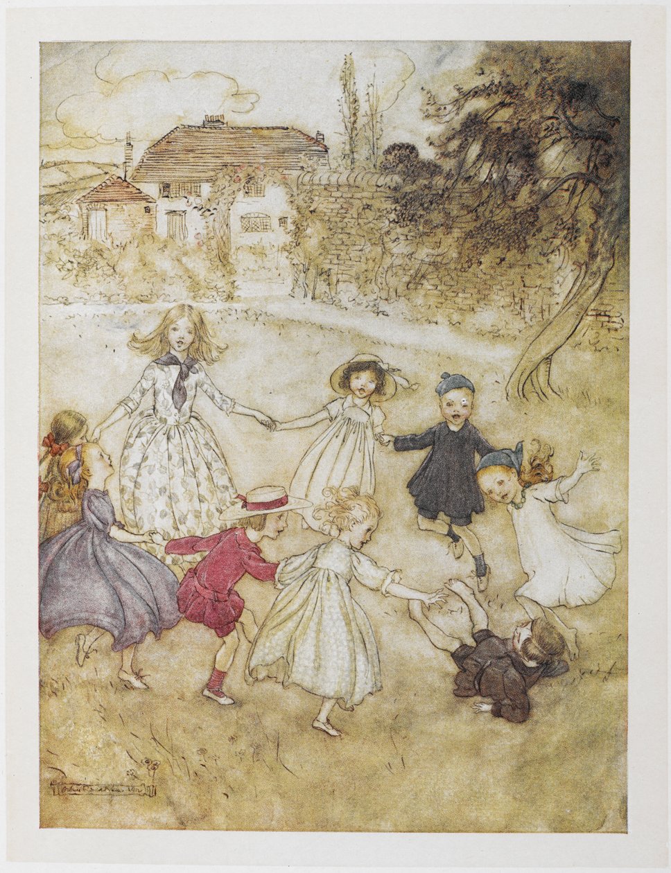 Ring-en-ring-en-rosor av Arthur Rackham