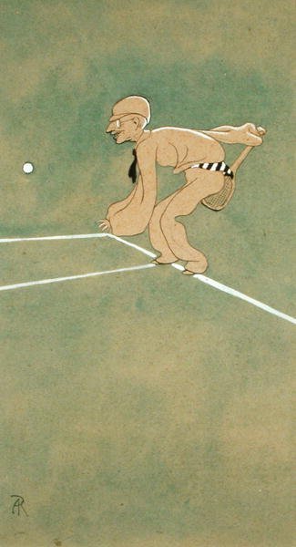 Saturday Play on the Base-line (penna & bläck med akvarell & kroppsfärg på papper) av Arthur Rackham