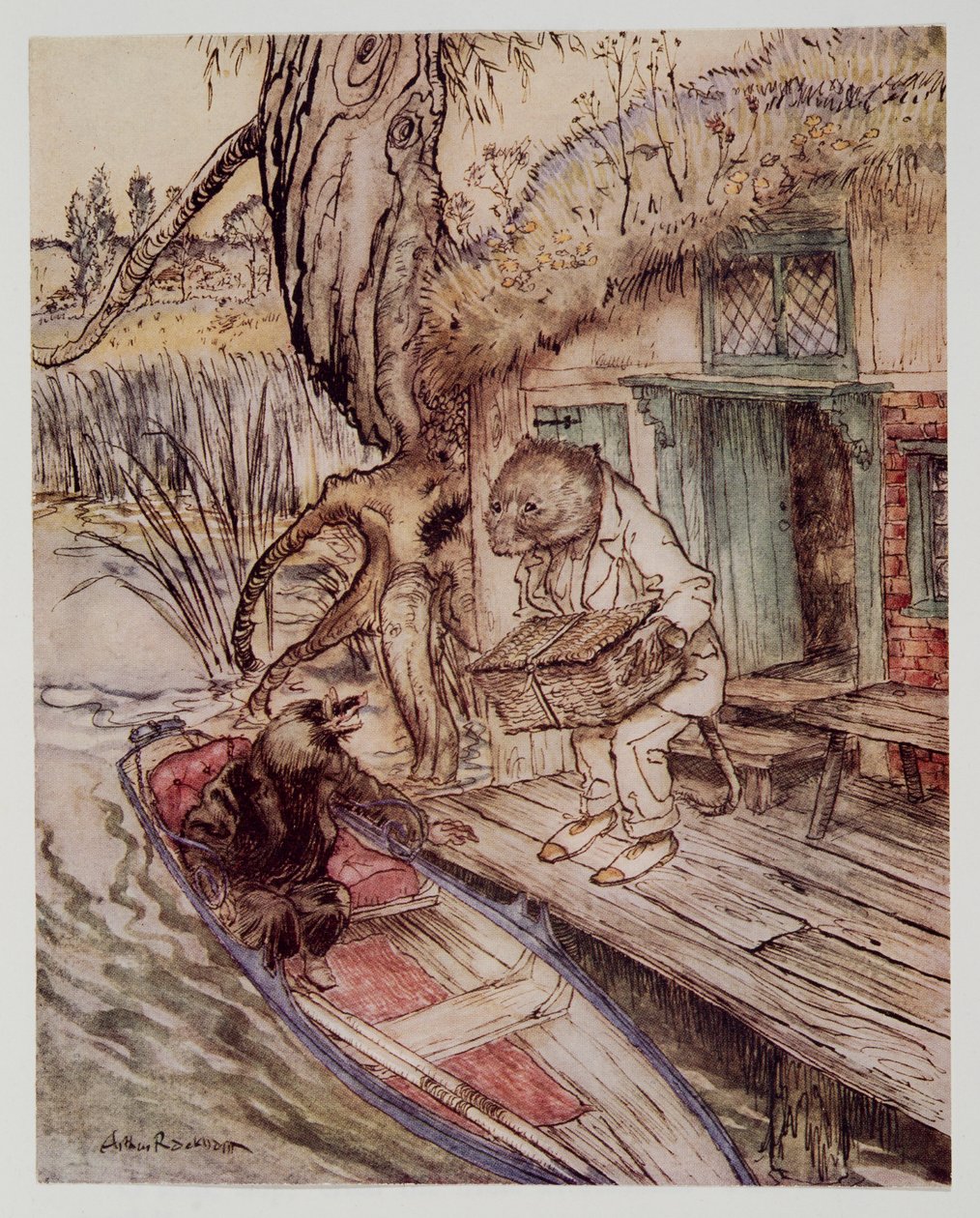 Så att under dina fötter observerade han till Mullvad, när han passerade ner i båten, från Wind in the Willows av Kenneth Grahame (1859 - 1932), pub. 1940 av Arthur Rackham