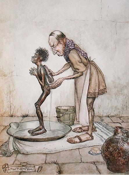 Blackamoor, illustration från "Aesop