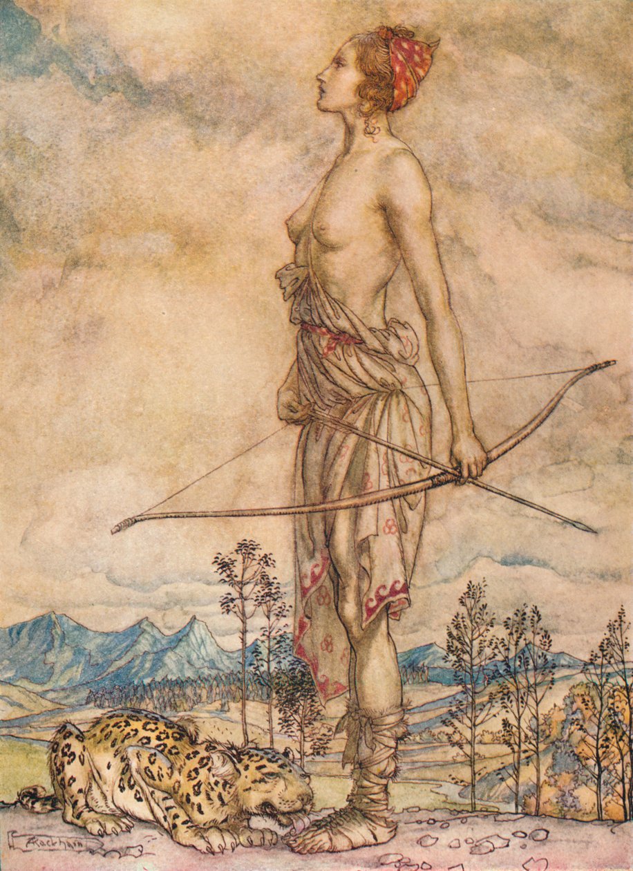 Jägaren Diane, c1920 av Arthur Rackham