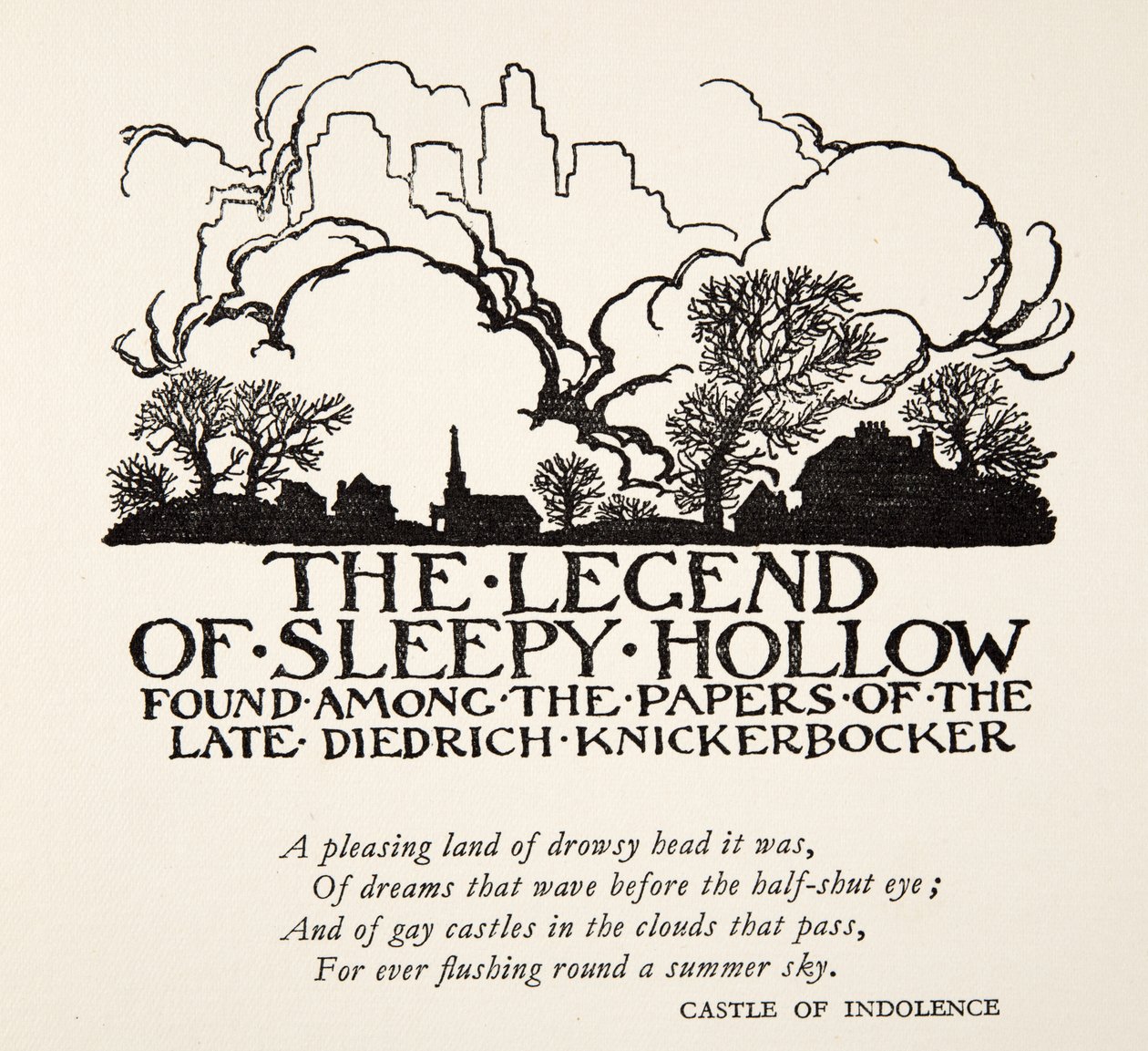 Legenden om Sleepy Hollow, från Legenden om Sleepy Hollow av Washington Irving (1783 - 1859), pub. 1928 av Arthur Rackham