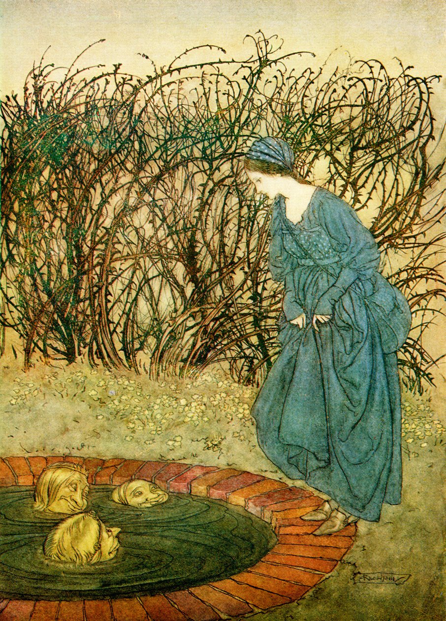The Three Heads of the Well, från engelska sagor återberättade av F.A. Steel, 1927 av Arthur Rackham