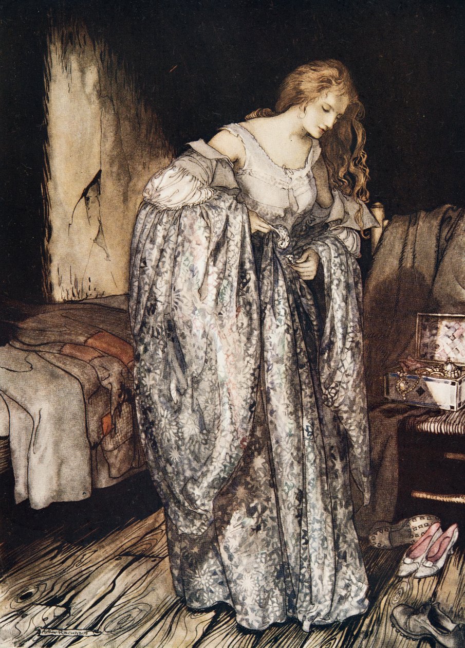 The True Sweetheart, från Little Brother & Little Sister and Other Tales av bröderna Grimm, pub.1917 av Arthur Rackham
