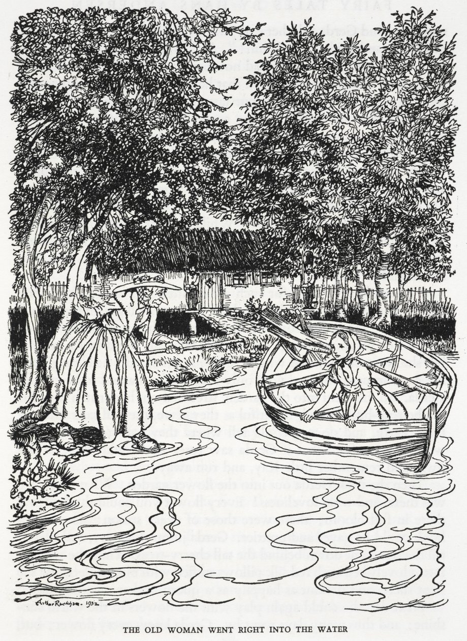 "German gick rakt ut i vattnet". Illustration för 