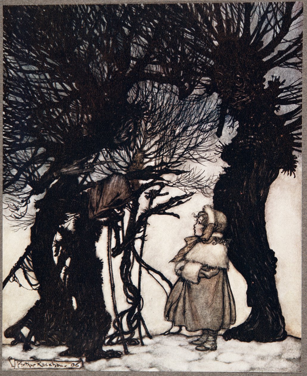 De varnade henne .., från Peter Pan i Kensington Gardens av J M Barrie (1860 - 1937), pub. 1906 av Arthur Rackham