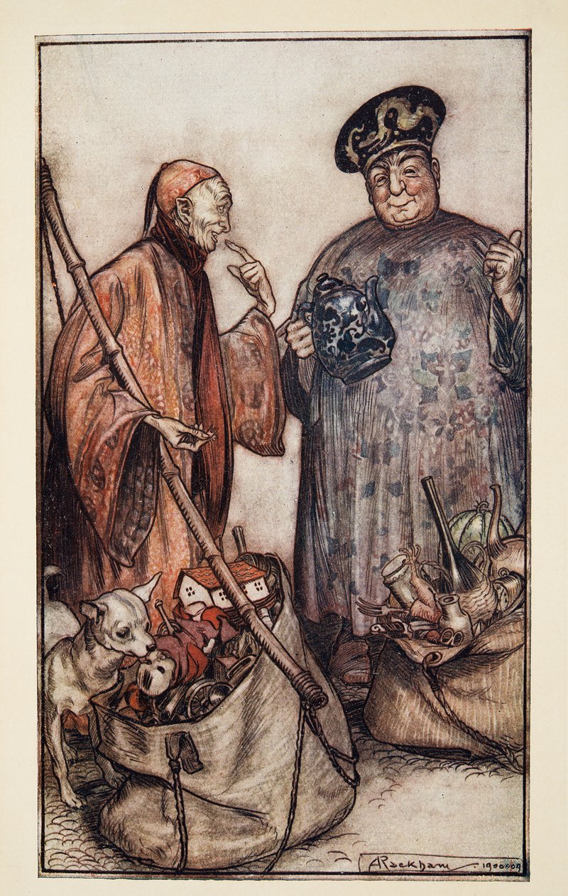 Två av de vise ?.Like Pedlars Among Us, från Gullivers Travels av Jonathan Swift (1667 - 1745), pub. 1909 av Arthur Rackham