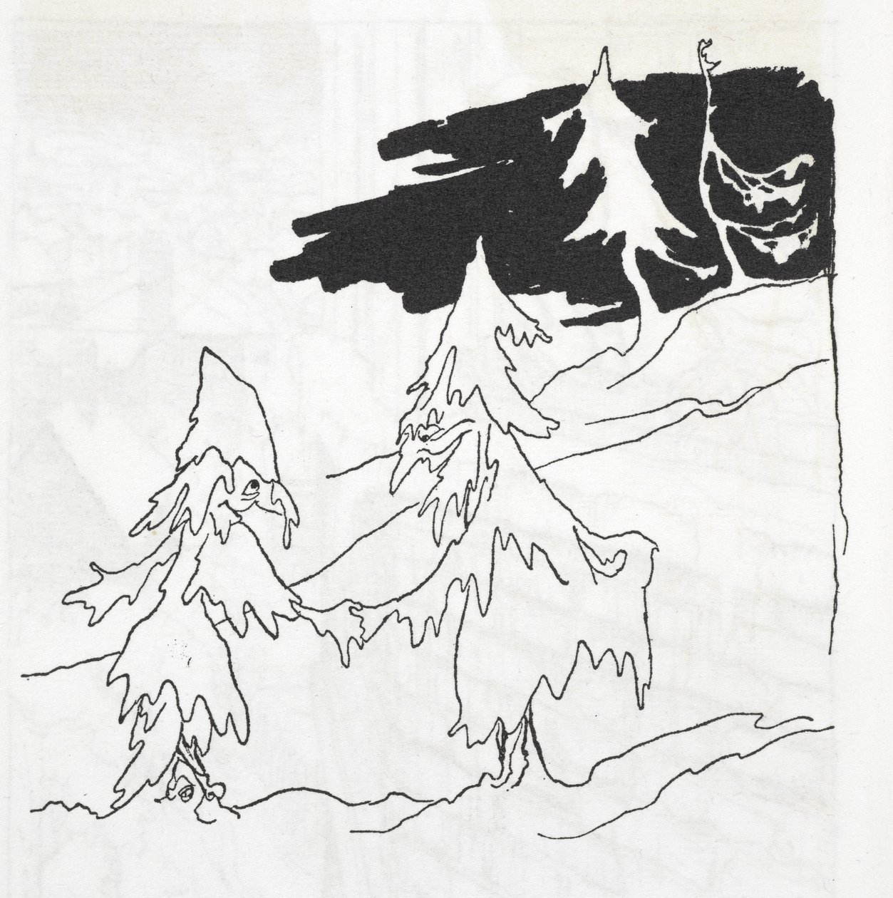 Två trädmän skakar hand av Arthur Rackham
