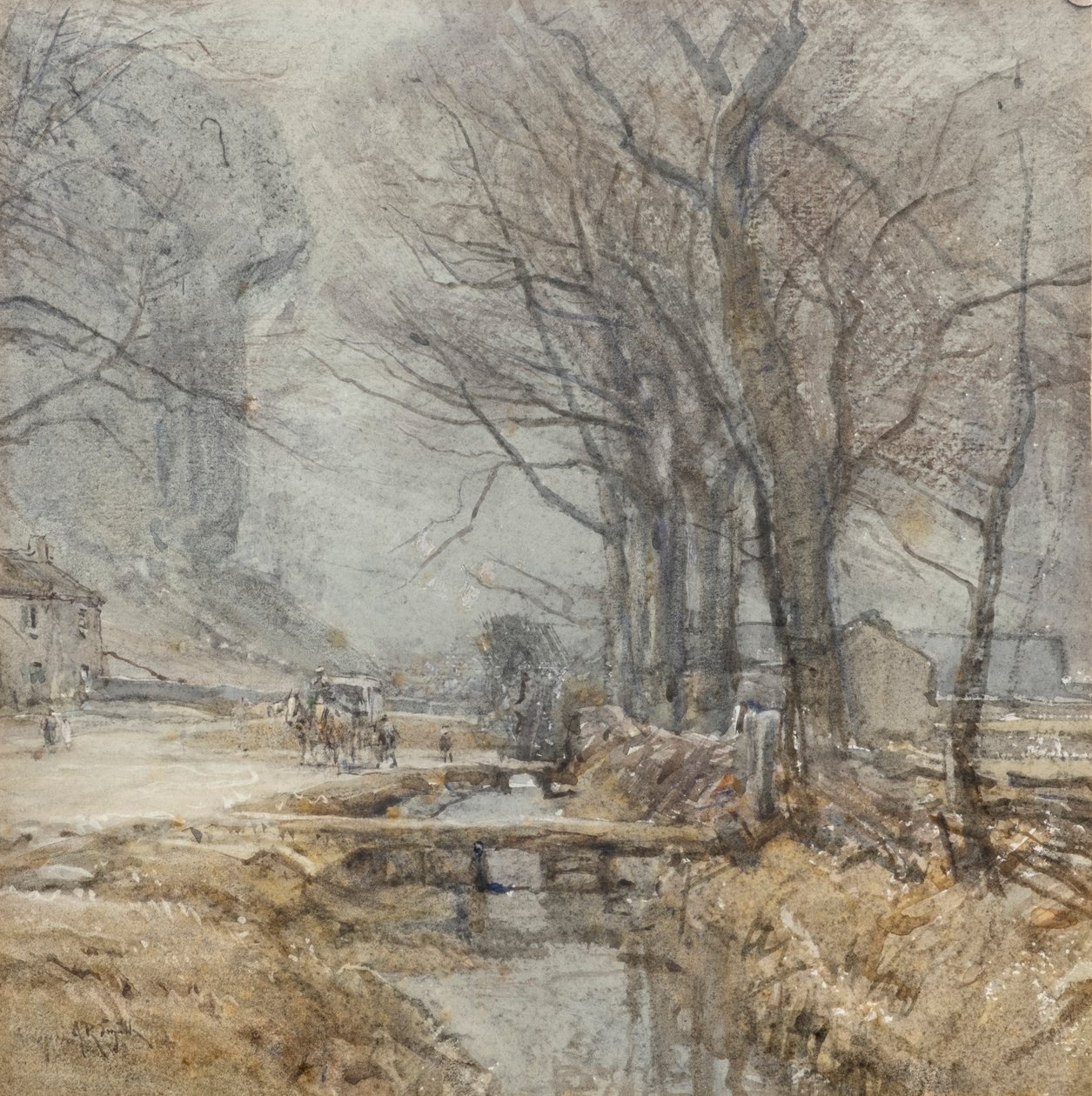 Kilnsey, Yorkshire, ca 1927 (akvarell) av Arthur Reginald Smith