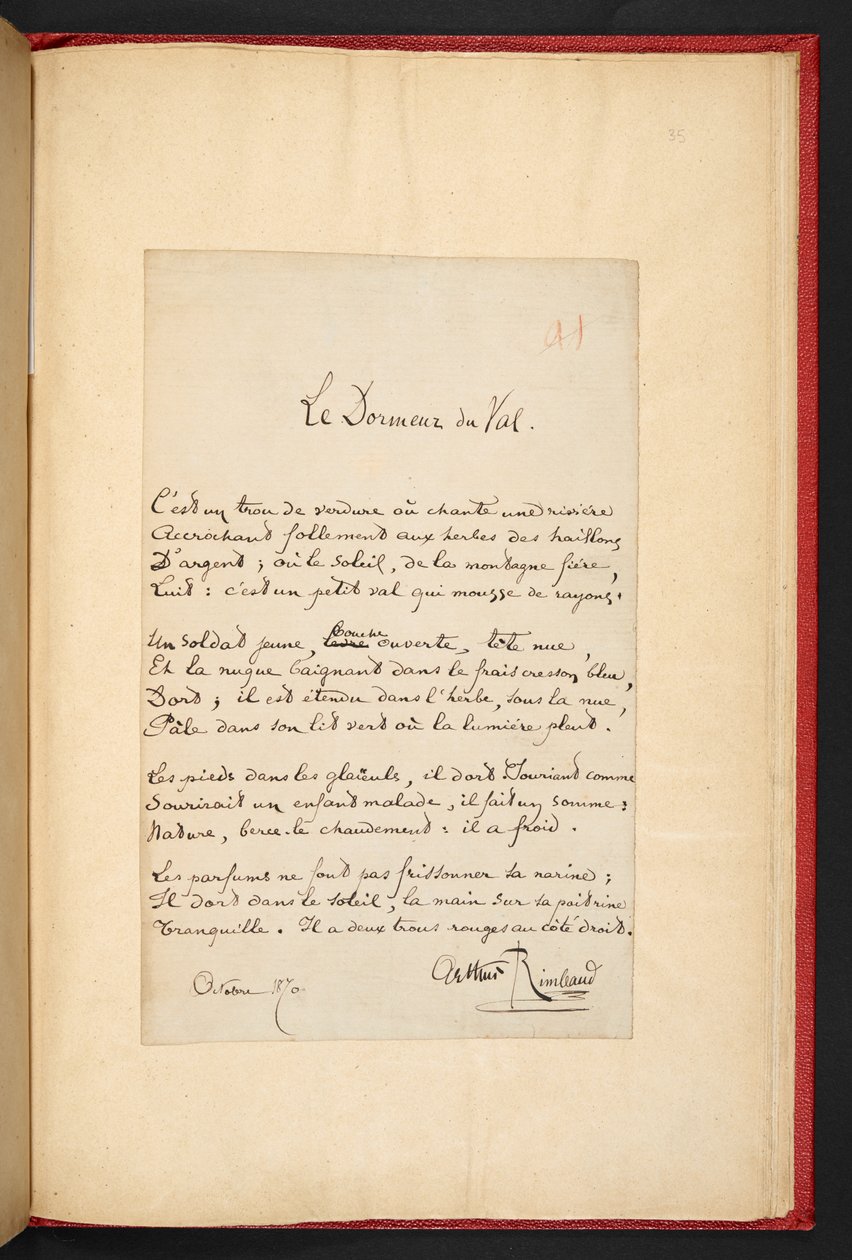 Le Dormeur du val av Arthur Rimbaud