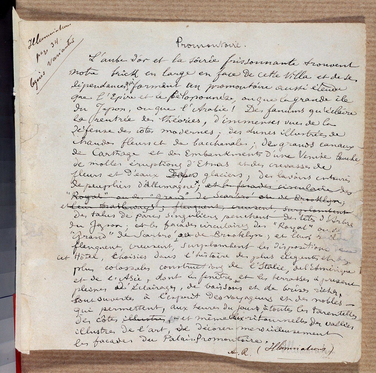 Manuskript till dikten "" Promonttoire"" av Arthur Rimbaud av Arthur Rimbaud