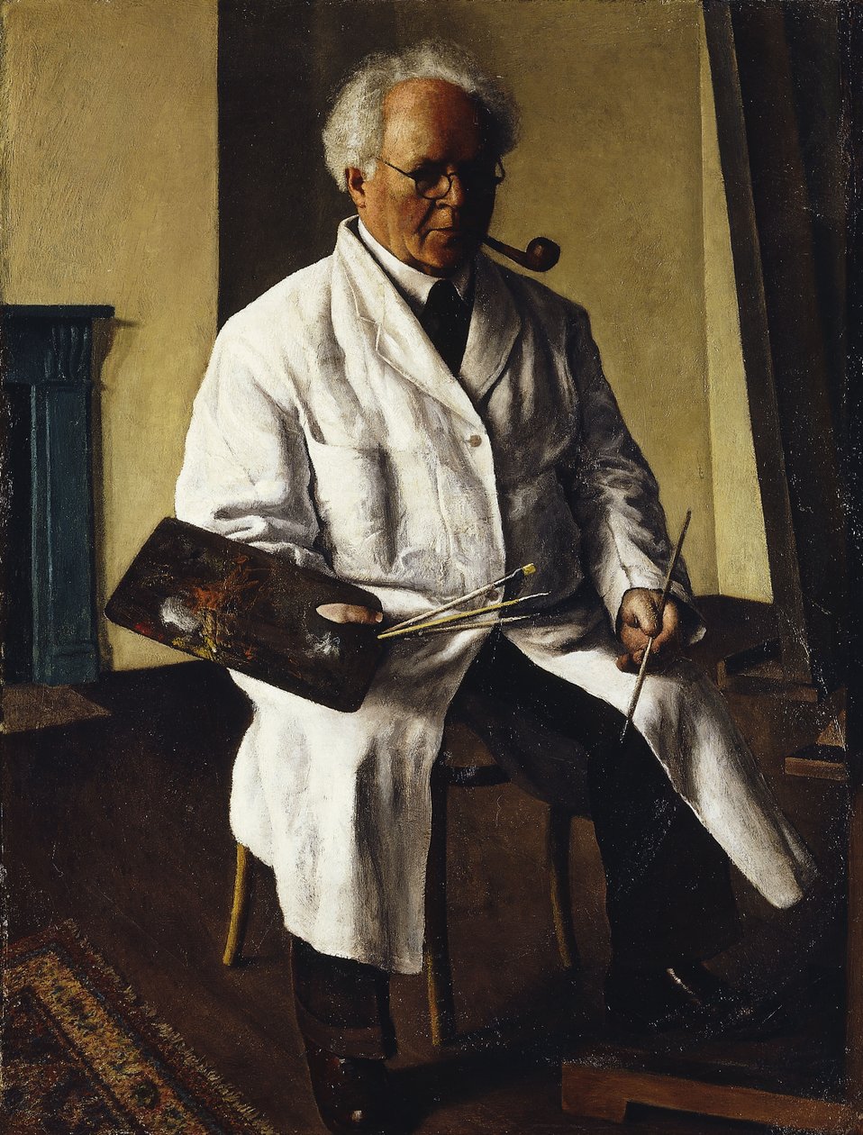 Självporträtt; Selbstportrat, ca 1930 (olja på hårdpapp) av Arthur Segal