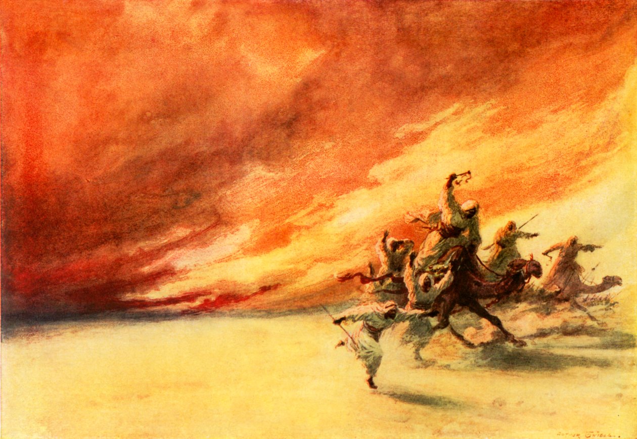 Öknens gissel (färglitografi) av Arthur Twidle