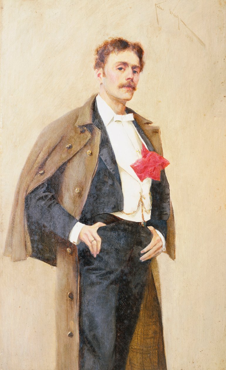 Arthur Wardle själv (olja på panel) av Arthur Wardle
