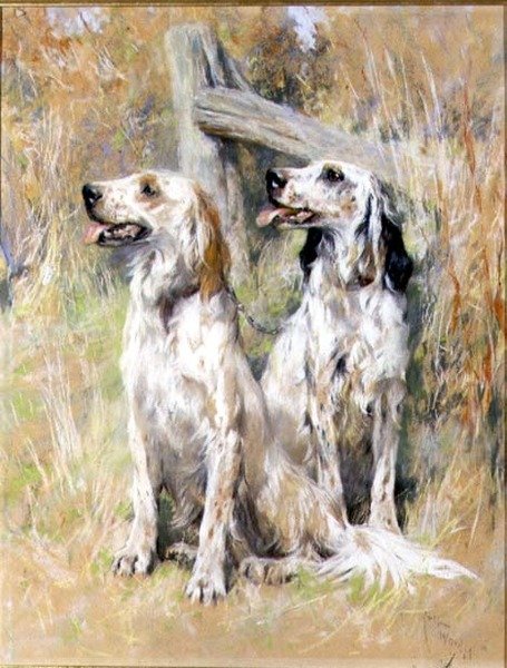Engelska Setters av en Stile av Arthur Wardle