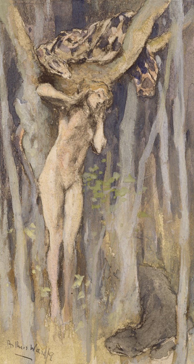 Hamadryad - Spirit of a Tree, c.1890 (pastell, penna och akvarell på papper) av Arthur Wardle
