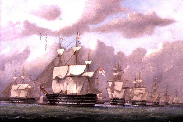 Viceamiralen för den vita anländer till Spithead av Arthur Wellington Fowles