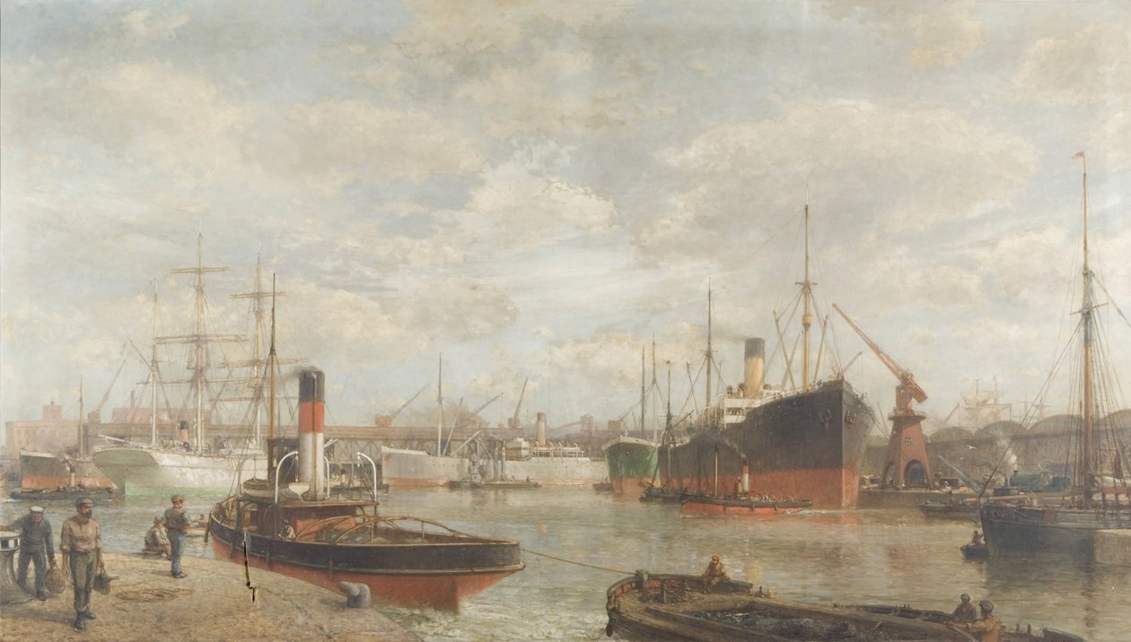 En glimt 1920 av Royal Edward Dock, Avonmouth av Arthur Wilde Parsons