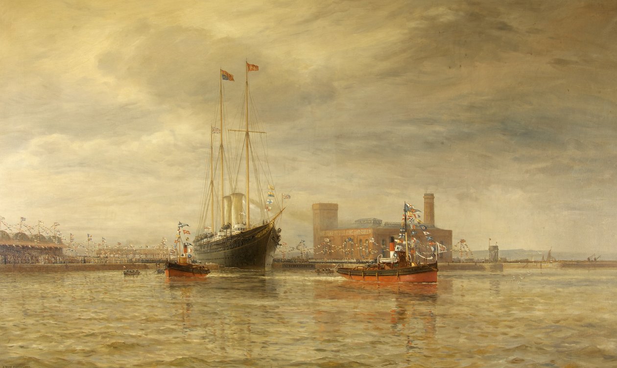 Invigning av Royal Edward Dock, Avonmouth, 9 juli av Arthur Wilde Parsons