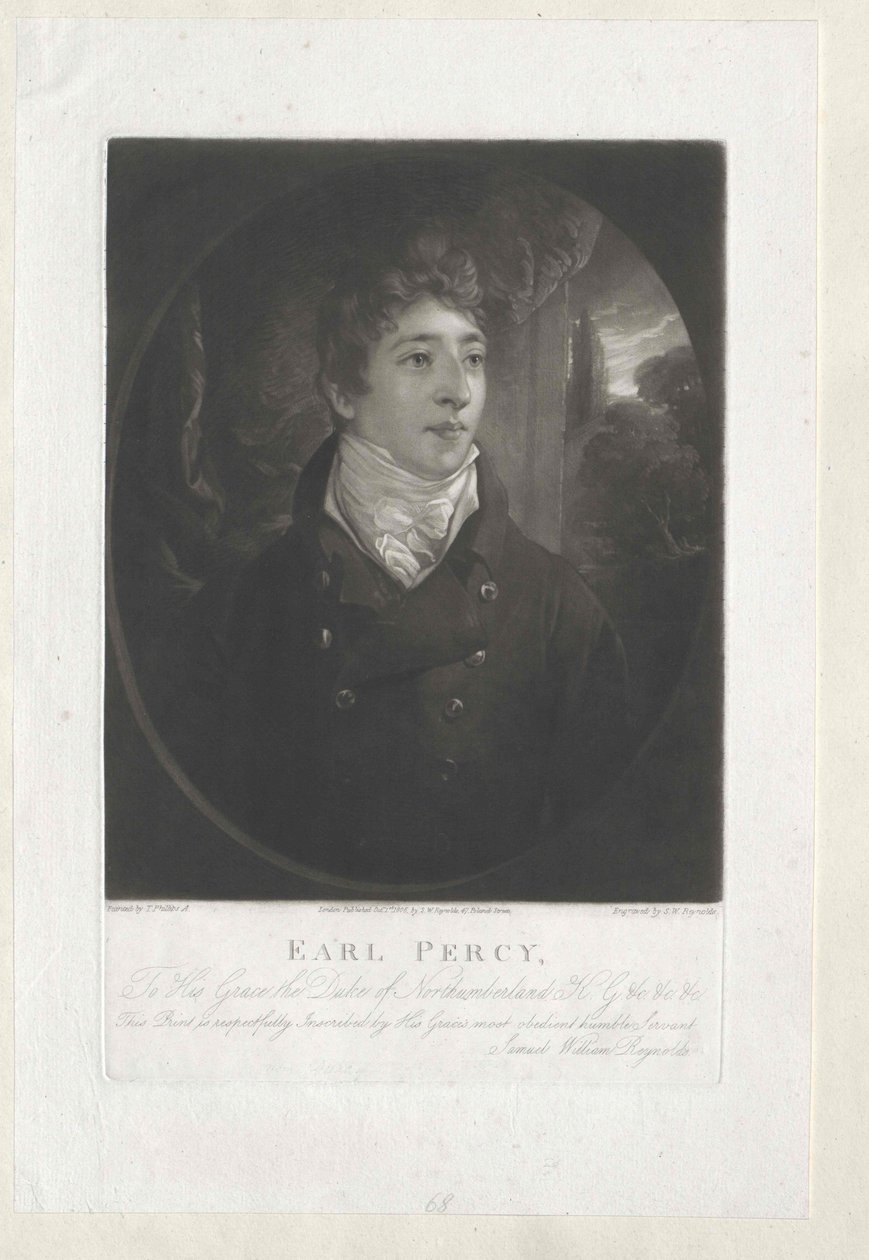 3:e hertigen av Northumberland Percy (tryck) av Artist Unknown