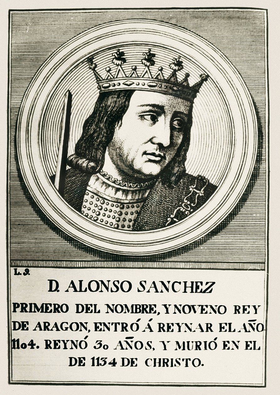 Alfonso I, "Slagskämpen" (1073-1134). Kung av Aragonien och Navarra (1104-1134). av Artist Unknown