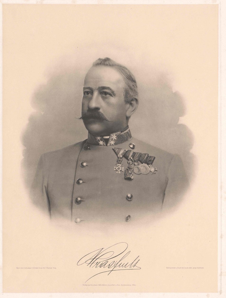 Ambros Ritter von Mras (tryck) av Artist Unknown