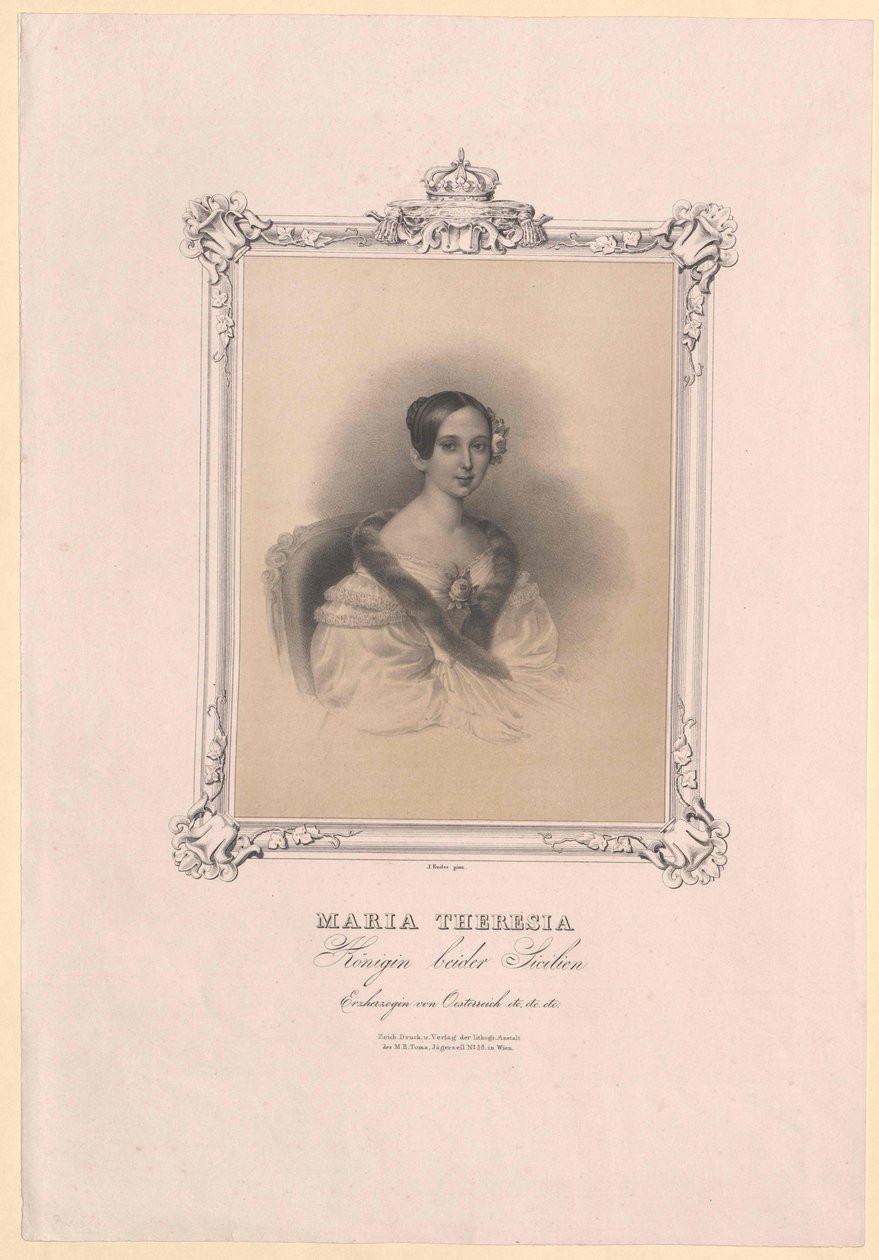 Ärkehertiginnan av Österrike Maria Theresia av Artist Unknown