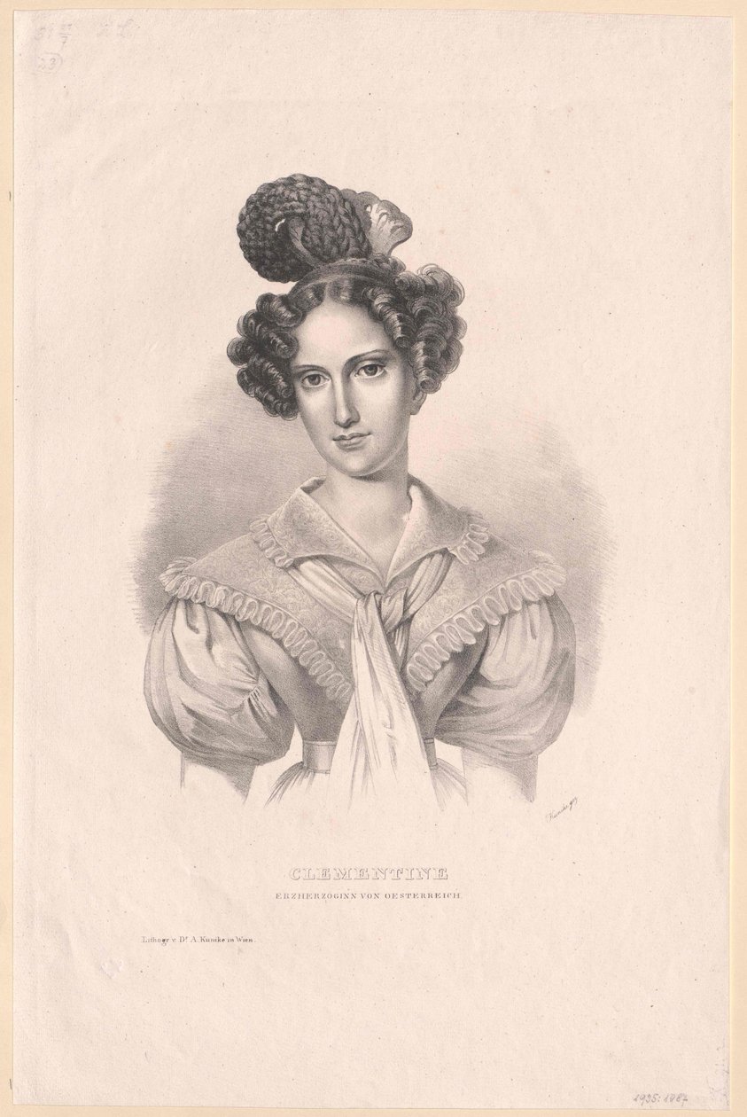 Ärkehertiginnan av Österrike Maria clementine av Artist Unknown