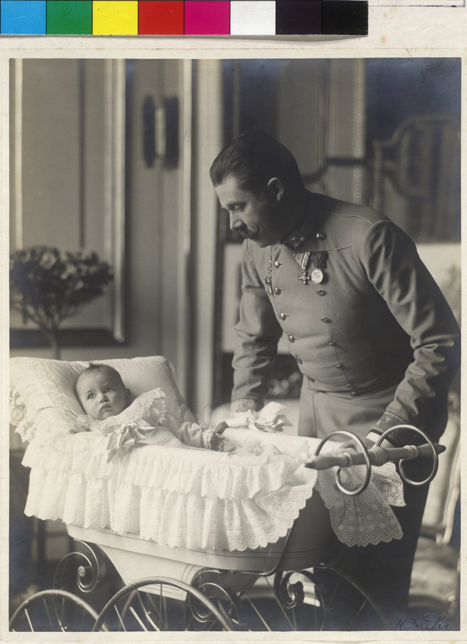 Ärkehertig Franz Ferdinand med sin son Maximilian av Artist Unknown