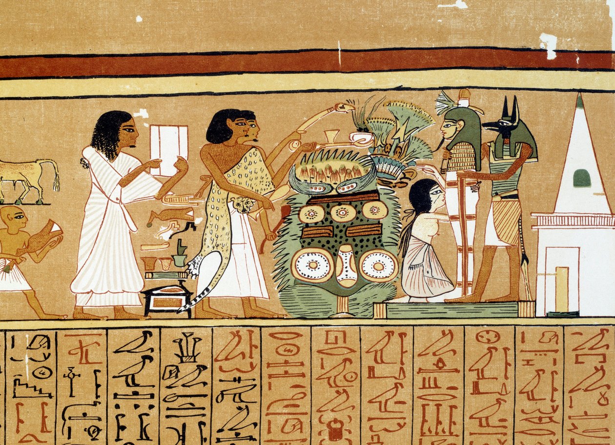 Konst Egypten: den avlidnes mumie får den sista vården. av Artist Unknown