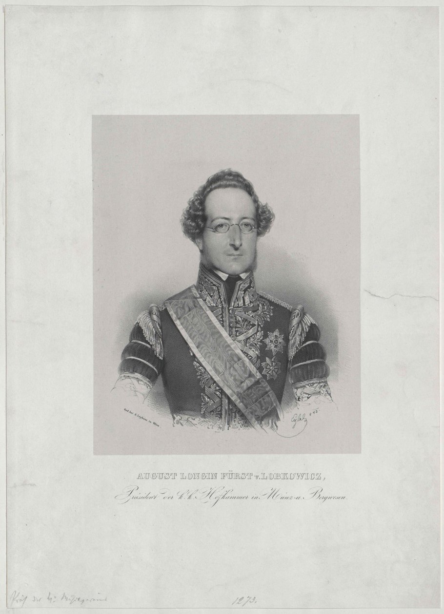 August Graf Lobkowitz av Artist Unknown