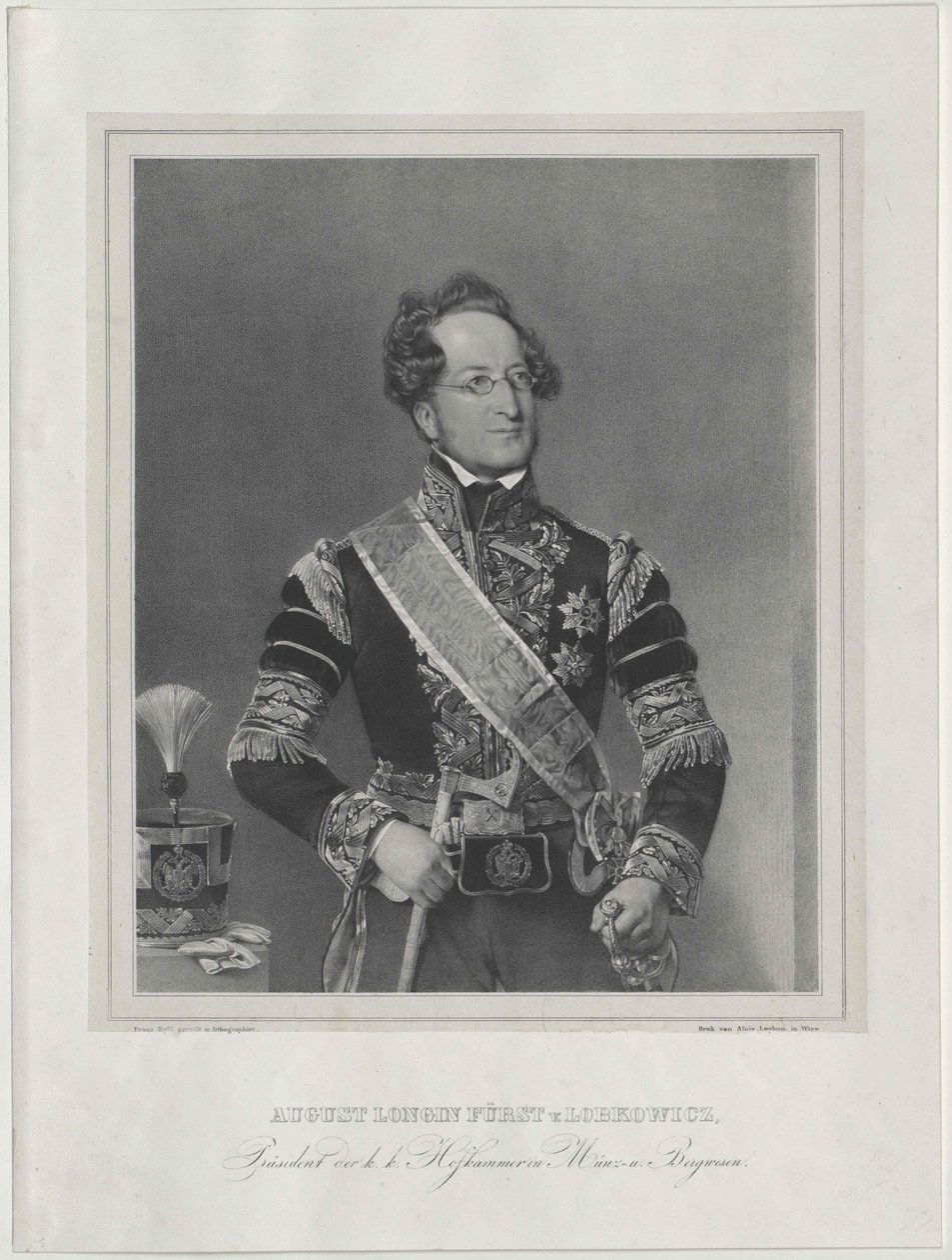 August Graf Lobkowitz av Artist Unknown